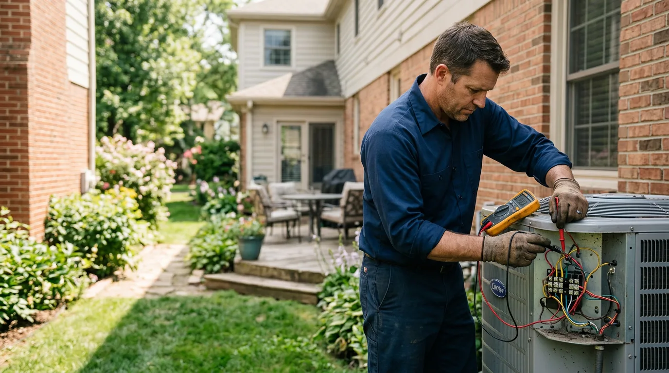 HVAC technician working near Wampsville, NY